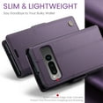 thumbnail image 3 of Wallet Case for Google Pixel Fold with [RFID Blocking], Card Slots Holder Retro PU Leather Flip Kickstand Full Body Shockproof Purse Phone Cover for Google Pixel Fold, Purple, 3 of 11