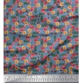 thumbnail image 1 of Soimoi Cotton Jersey Fabric Buttefly,Leaves & Rose Floral Fabric Prints By Yard 58 Inch Wide, 1 of 1
