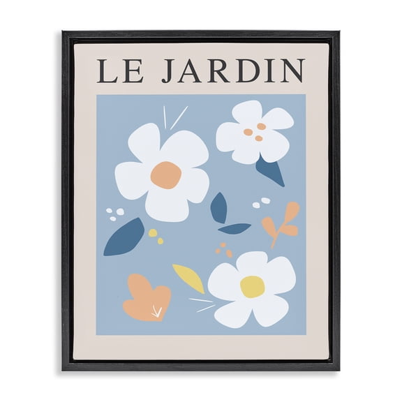 Stupell Industries Bohemian Bouncing Floral Le Jardin Black Floating Frame Canvas Art, 17 x 21, by Anna Quach