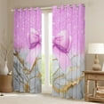 thumbnail image 2 of Castle Fairy Girls Female Bling Glitter Bow Knot Black Out Curtains,Dreamy Princess Ribbon Bow Curtains Pack of 2 (42x63 Each),Marbling Watercolor Bedroom Curtains,Microfiber Bedroom Decor, 2 of 6
