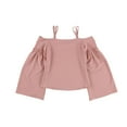 thumbnail image 2 of bar III Womens Textured Off the Shoulder Blouse, Pink, Small, 2 of 2