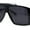 All Black, variant on Stylish Mens Bold Squared Rectangle Flat Top Racer Plastic Sunglasses Black - Smoke