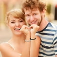 thumbnail image 7 of Couples Bracelets King & Queen Crown His and Her Heart Magnetic Matching Bracelets for Couple Lover Valentines Day Christmas Anniversary Engagement White Elephant Gifts (Black&White), 7 of 7
