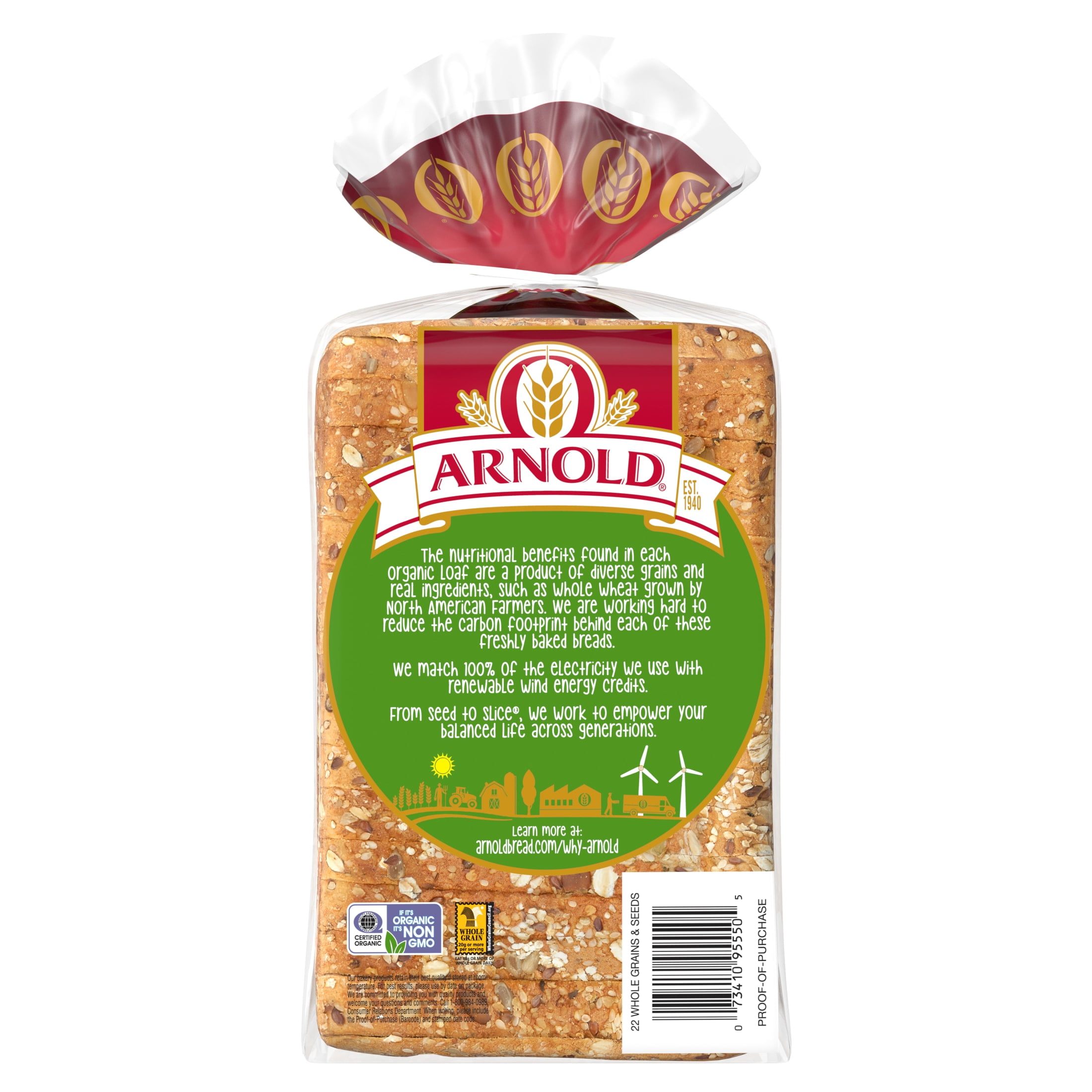 Arnold Organic 22 Whole Grains & Seeds Bread, 27 oz