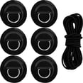 thumbnail image 1 of KAKOWELY 1 Set Bungee Deck Rigging Kit Surfboard Cord D Rings Kayak D Ring Pads Bungee Rope Kit,3.15"X3.15"X0.39", 1 of 5