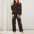 thumbnail image 2 of Lsque Steampunk Cowboy Cat Pattern Long Sleeve Pajama Set for Women - Soft 2-Piece Sleepwear and Loungewear Set with Pockets, Comfy Nightwear-Small, 2 of 7