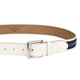 thumbnail image 3 of Cinturón Tommy Hilfiger con incrustaciones de cinta para hombre, color crema y azul marino, 3 of 6