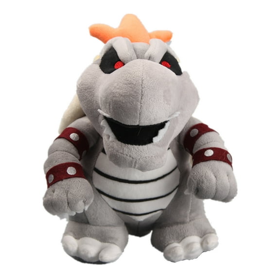 uiuoutoy Gray Dry Bowser King Koopa Plush Toy Bone Dragon Stuffed Doll 11''