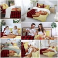 thumbnail image 5 of Christmas Gingerbread Man Bedding Duvet Cover Set Full Size 4 Pieces Red Buffalo Plaid Retro Funny Bedding Set with Zipper Closure, 1 Comforter Cover 86x86 Inches 1 Flat Sheet & 2 Pillow Cases, 5 of 7