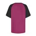 thumbnail image 5 of Timegard Plus Size Tops for Women Crewneck Drop Shoulder Color Block Casual Comfy Short Sleeve Tee Shirts, 5 of 5