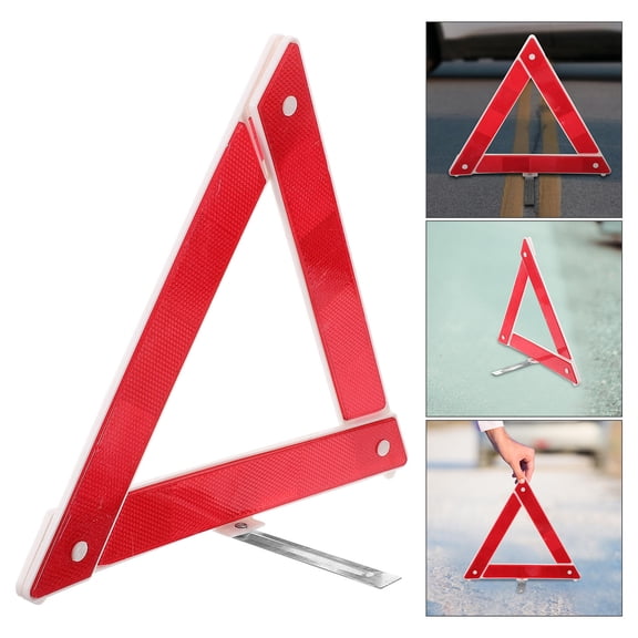 RENACLIPY Red Emergency Warning Triangle Safety Sign, Plastic, 1 Piece for Vehicle Roadside Safety