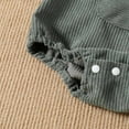 thumbnail image 3 of Tao Tao Newborn Baby Boy Girl Fall Clothes Sleeveless Corduroy Romper Overalls Jumpsuits with Pocket Infant Photoshoot Outfits Green 0 Months, 3 of 8