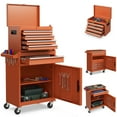 thumbnail image 1 of Costway 2 in 1 Tool Chest & Cabinet with Sliding Drawers Rolling Garage Organizer Orange, 1 of 9