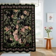 thumbnail image 4 of Shower Curtain Vintage Floral Leaves Shower Curtains for Bathroom Decor, Waterproof Polyester Shower Curtain Set with Hooks, Standard Size 72" x 72" Spring Plant Bird, 4 of 9