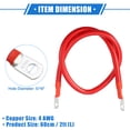 thumbnail image 6 of Unique Bargains 1 Pair 4 AWG Gauge 2ft Battery Inverter Cables with 5/16" Ring Universal for Car Vehicle RV Black Red, 6 of 6