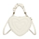 thumbnail image 3 of Bolso de hombro con forma de corazón de piel sintética con correa ajustable y elegante. Blanco, 3 of 8