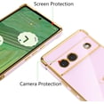 thumbnail image 2 of for Google Pixel 7a Case,Cute Plating Edge Love Hearts Pattern with Camera Lens Protection Phone Cover for Google Pixel 7a 6.1 inch,Purple, 2 of 15