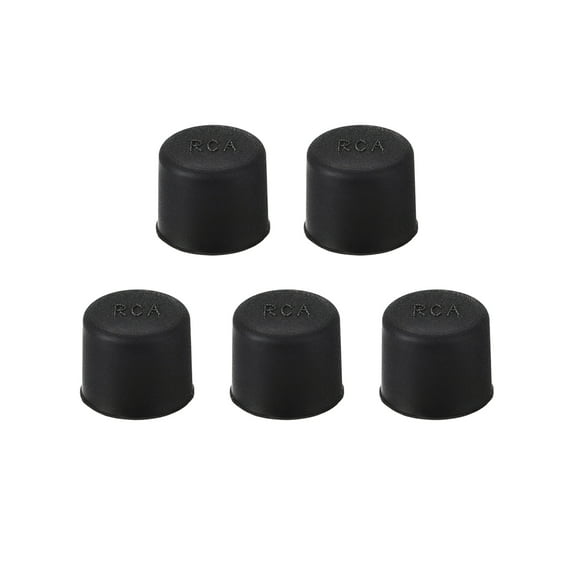 5pcs RCA Female Connector Socket Jack Plug Protector Cap Cover Black for DVD Amplifier AV Receiver Dust Proof