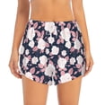 thumbnail image 4 of Lsque Leaves Flower Printed Women's Running Shorts with Liner Pockets,Elastic Quick Dry Workout Athletic Gym Yoga Shorts,Womens High Waist Shorts-X-Large, 4 of 9
