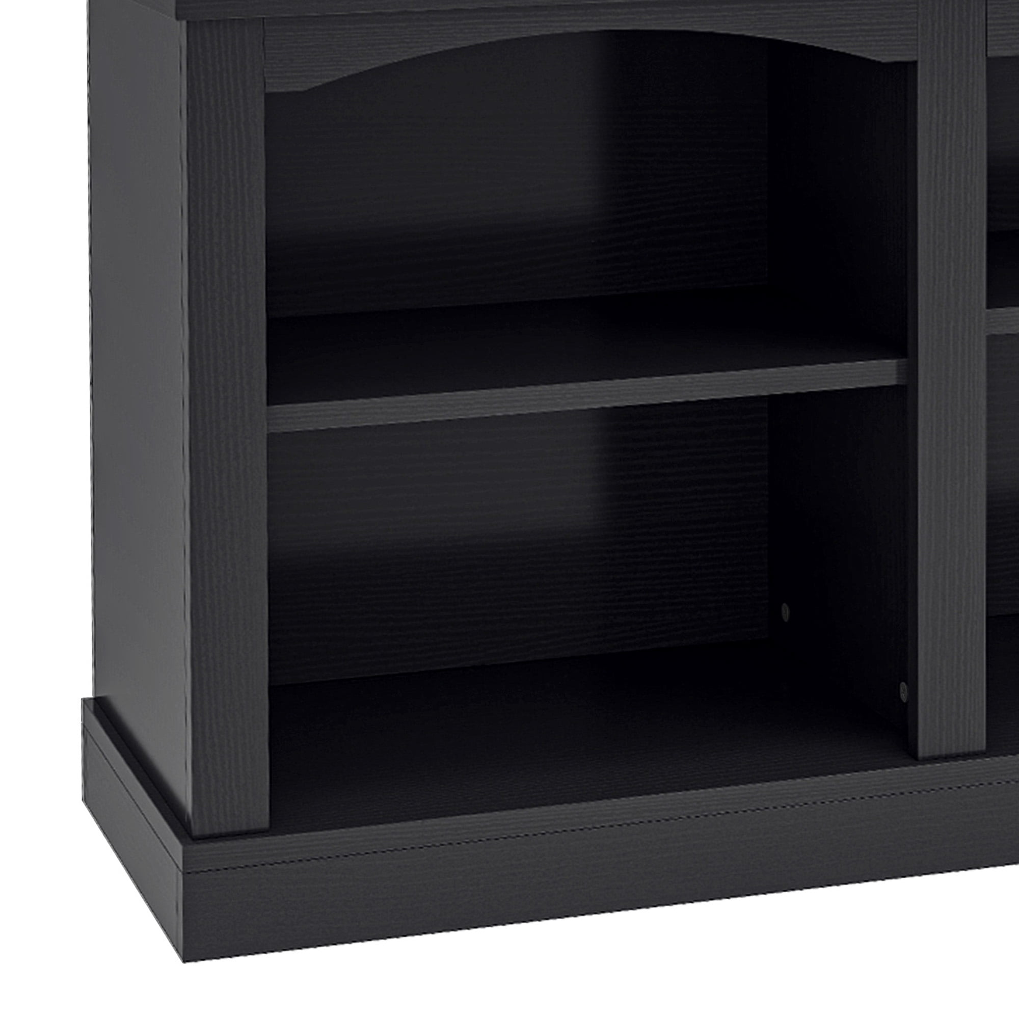 Dextrus TV Stand for 80 Inches TV, Farmhouse Entertainment Center with Adjustable Shelf & Storage Cabinets, Black