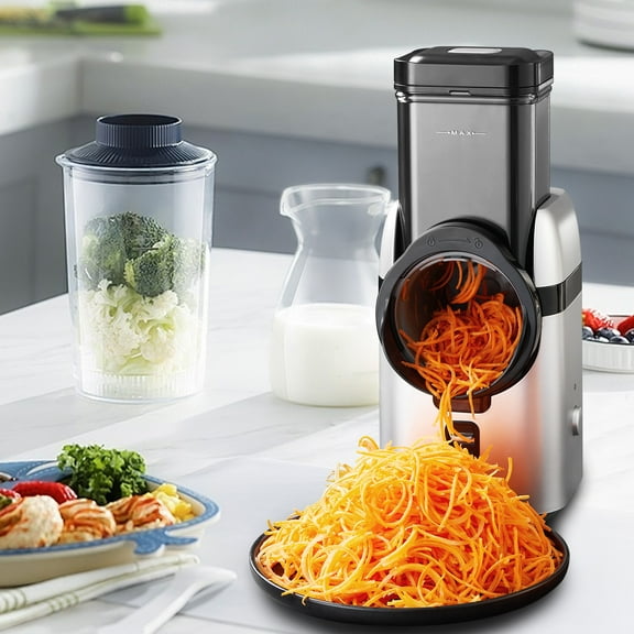 Electric Cheese Grater, Salad Maker With 5 Different Shapes of Blades, Electric Slicer Shredder, Electric Salad Machine for Cheeses, Fruits, Vegetables