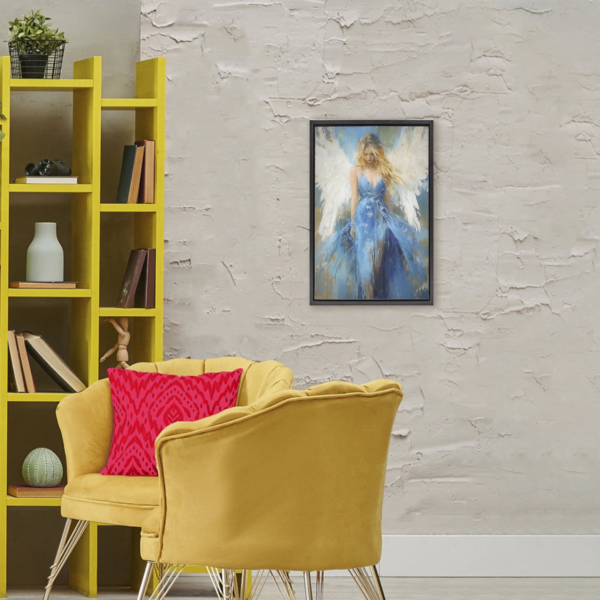 Stupell Industries Blue Flame of Hope Black Framed Floater Canvas Wall Art, design by Tina LeCour