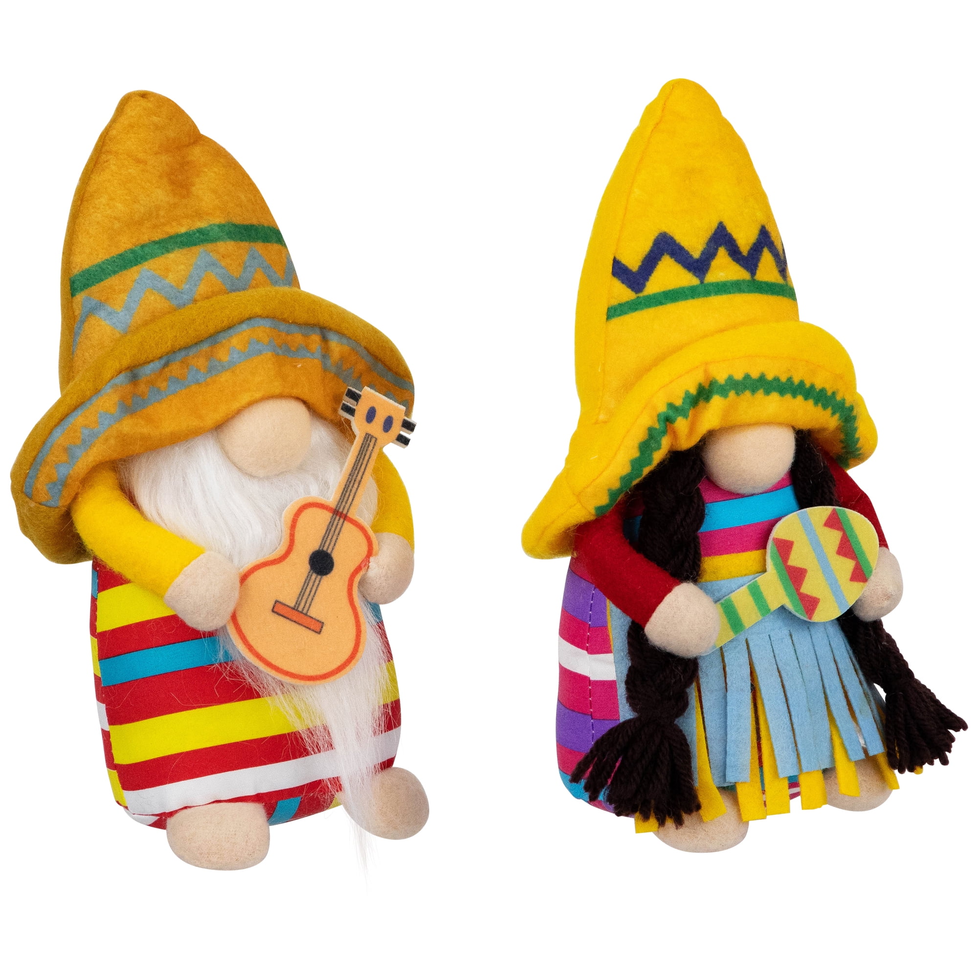 Northlight Cinco de Mayo Mariachi Gnomes with Guitar and Maraca  - 8.5" - Set of 2