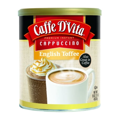 Caffe D'Vita Premium Instant English Toffee Cappucino, 16 oz container, 1 Count