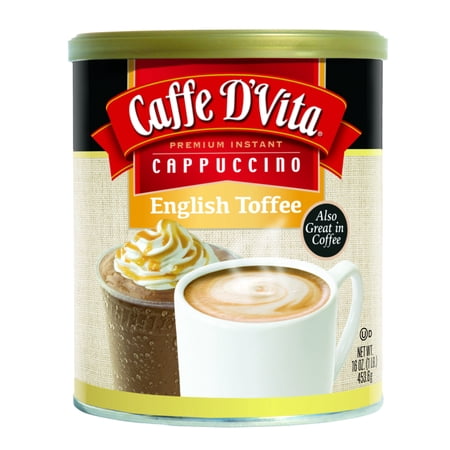 Caffe D'Vita Premium Instant English Toffee Cappucino, 16 oz container, 1 Count