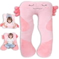thumbnail image 1 of Almohada corporal Midan en forma de U, larga, de felpa Axolotl, 120 x 60 cm, para niños, 1 of 9