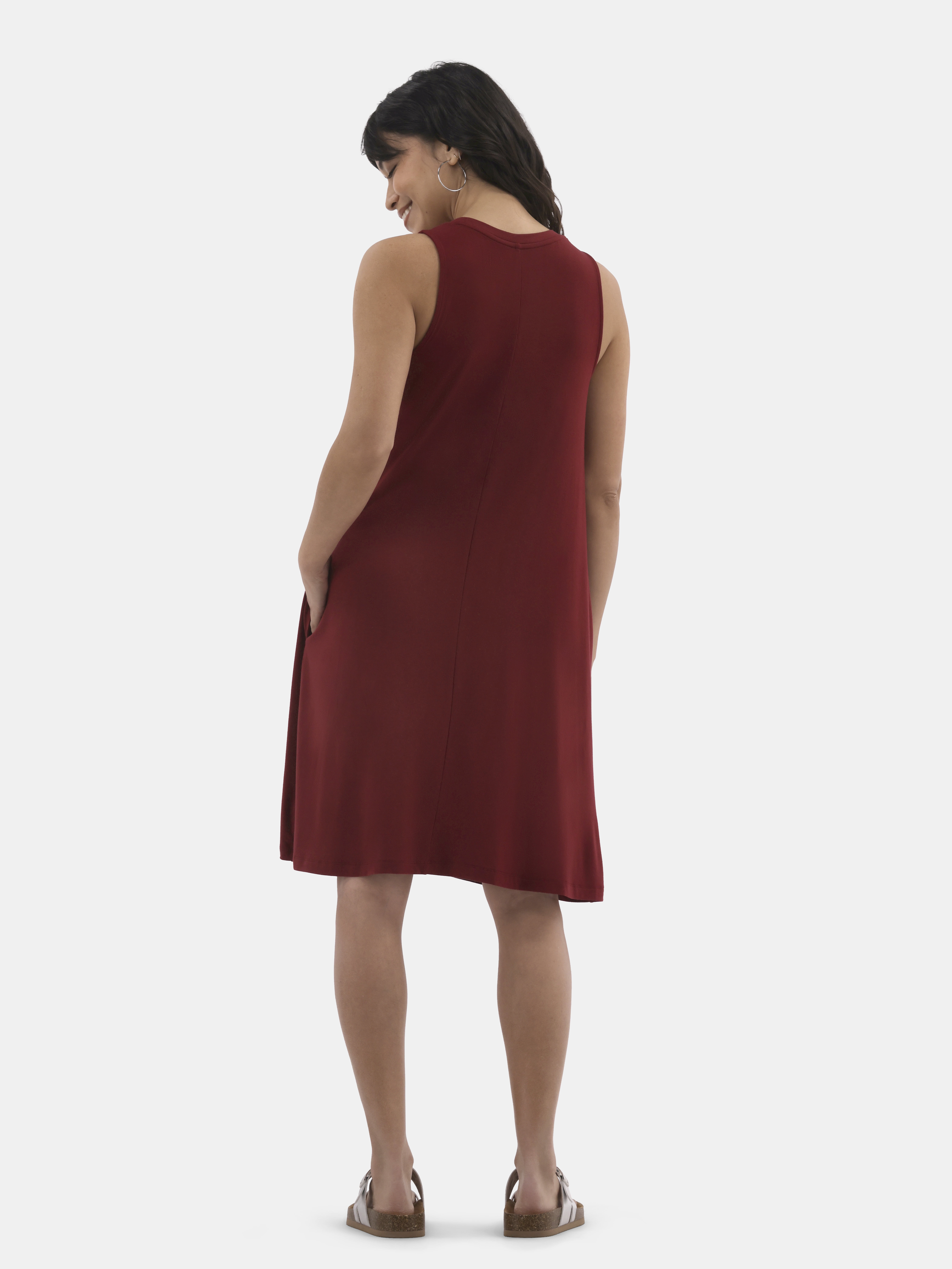 Women's Sleeveless Knit Swing Dress, Sizes XS-XXXL
