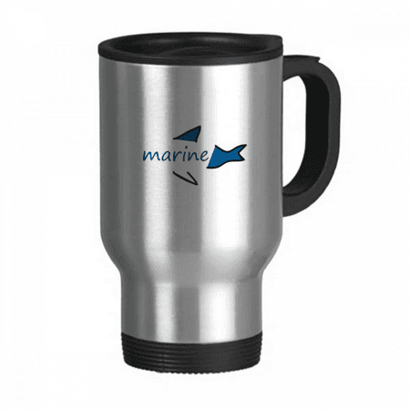 

Fish Text Paper Art Deco Fashion Travel Mug Flip Lid Stainless Steel Cup Car Tumbler Thermos