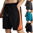 thumbnail image 4 of DagobertNiko Mens Athletic Shorts Quick Dry Wide Leg Workout Shorts Elastic Waist Casual Color Block Running Shorts with Pockets, 4 of 6