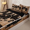 thumbnail image 2 of Manfei Adventure Cartoon Car Zipper Full Size Comforter Sets with Fitted Sheet and 2 Pillowcases,Happy Camping Zipper Bedding Set,Brown Black,Reversible, 2 of 7