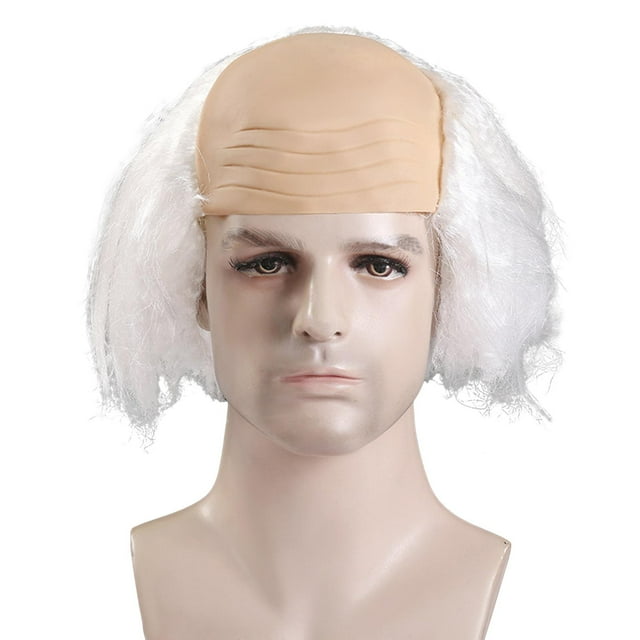 Peluca calva para Halloween, Cosplay, circunferencia de la cabeza, 58 ~ 60cm, peluca para fiesta de disfraces, peluca calva de científicos locos para