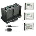thumbnail image 1 of Kastar 3-Pack BP-70A Battery and Quadruple Charger Compatible with Samsung WB50F, WB51F, WB52F, WP10, AQ100, DV50, DV90, DV100, DV101, DV150F, ES30, ES65, ES67, ES70, ES71, ES73, ES74, ES75 Camera, 1 of 7
