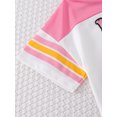 thumbnail image 5 of Mikrdoo Kid Girl Sports Suit Letter Number Print Colorblock Short Sleeve Quick-dry T-shirt with Tennis Skirt Set Pink 11-12 Years, 5 of 9