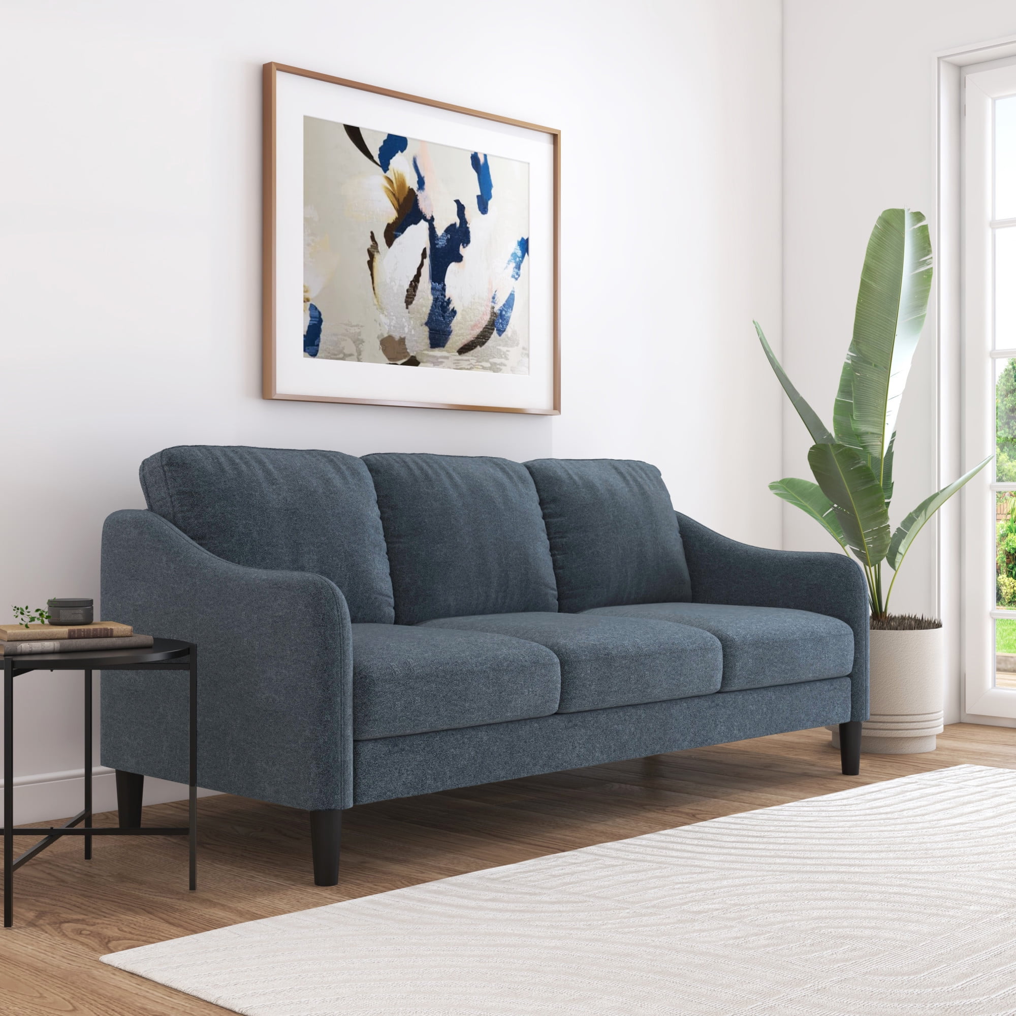 Mainstays Westley Swoop Arm 74" Sofa, Blue Cove