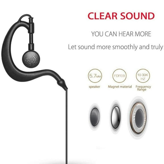 QHUDLV Headset Earpiece with Mic,For Walkie Talkie BF-888s Baofeng,Clear Audio Communication
