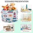 thumbnail image 4 of Round Toy Storage Basket Foldable Storage Basket for Home Decor Laundry Basket20" x 14" Adventure in The Sea, 4 of 6