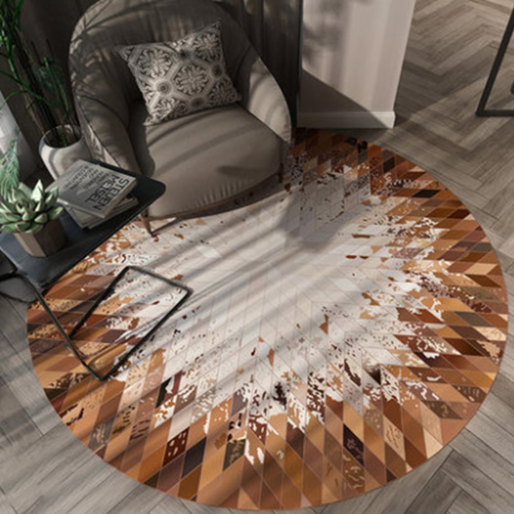 Round Shape Waterproof Non-slip Living Room Bedroom Floor Rug Carpet Blanket Art 