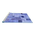 thumbnail image 2 of Ahgly Company Machine Washable Indoor Rectangle Patchwork Blue Transitional Area Rugs, 3' x 5', 2 of 4