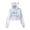 White, variant on Split Fiction Cat ear hoodie with popular pattern casual women's short hoodie sportswear