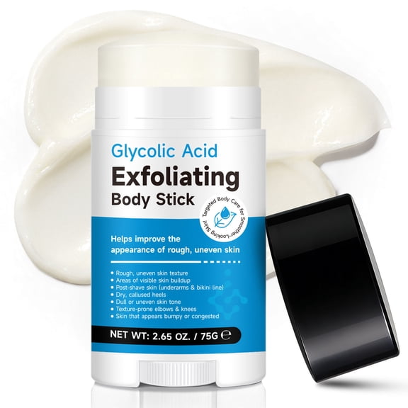 PiGOGI Glycolic Acid Exfoliating Body Stick, Moisturizing and Soothing Solid Cream, Gentle Exfoliation, 75g