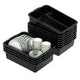 thumbnail image 2 of Aninhao 12-Pack 13 L Plastic Commercial Bus Tub Box, Restaurant Dishpan Basin, Black, 2 of 7