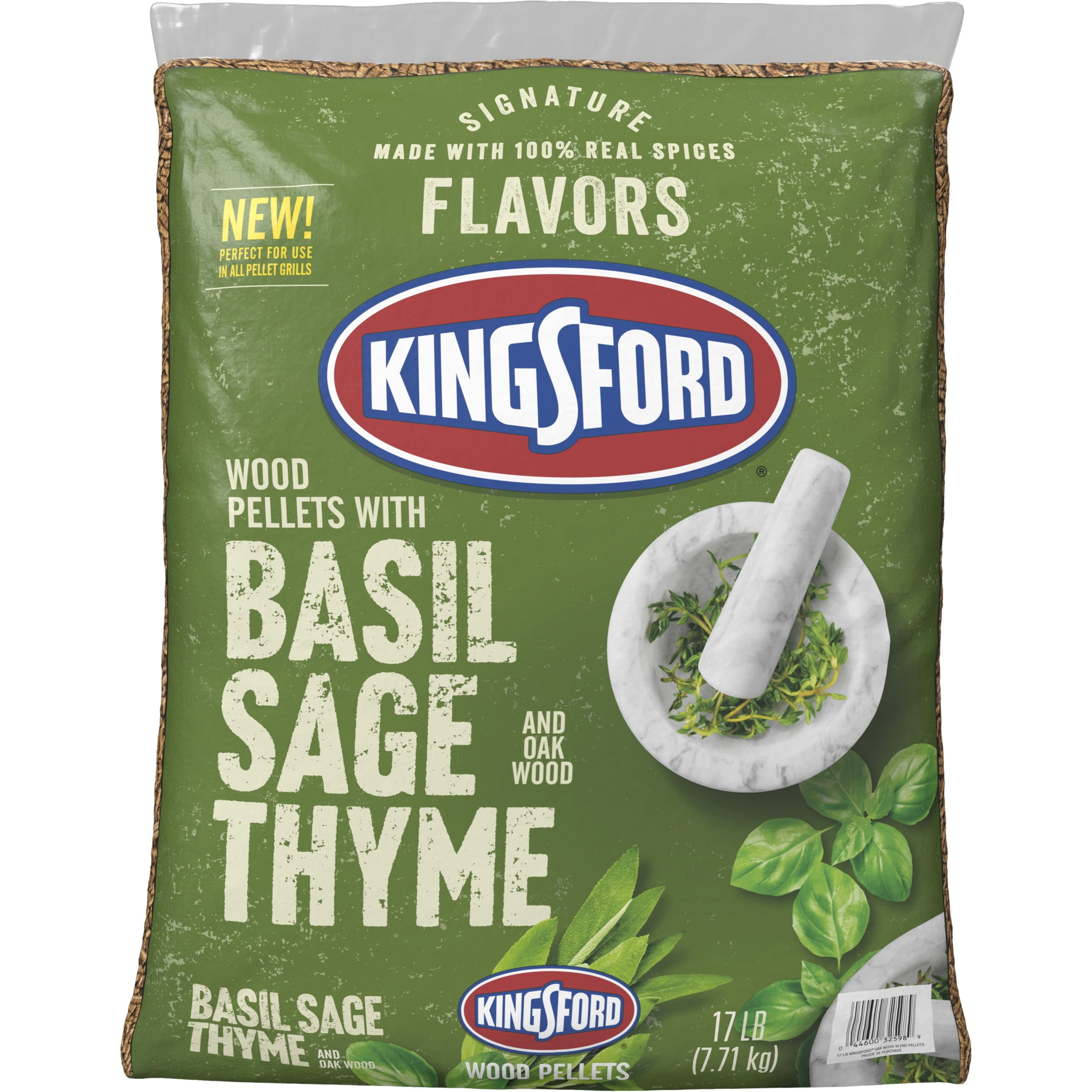 Kingsford Wood Pellets with Basil, Sage and Thyme, Oak Wood Blend, 17 Pounds