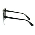 thumbnail image 3 of Halfrim Oversize Square Rectangular Shield Racer Sunglasses Matte Black Silver Mirror, 3 of 4