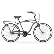 sixthreezero Around The Block Men's 3-Speed Beach Cruiser Bicycle, 26" Wheels, Matte Grey