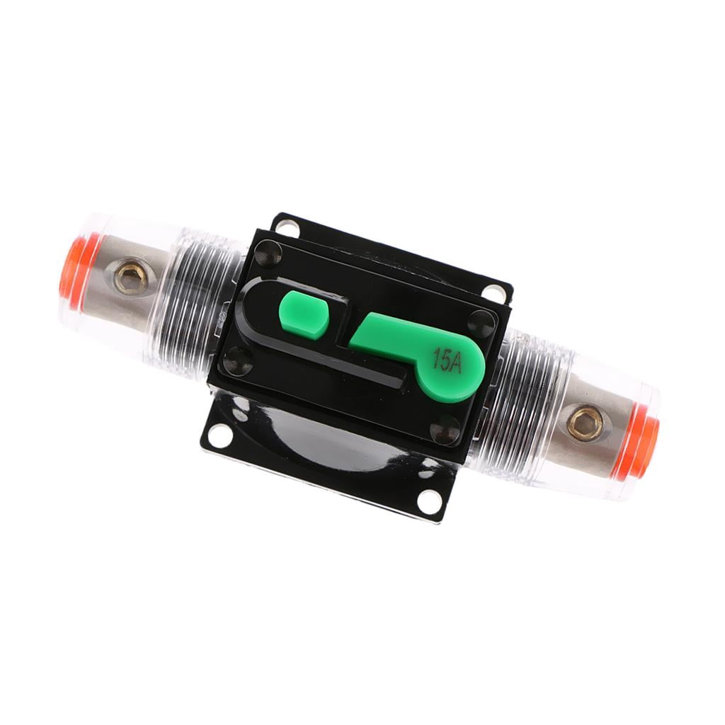 LeeQinersw 2Pcs 15A Manual Breaker, 12V/24V/32V DC 15Amp Car Audio Inline Circuit Breaker
