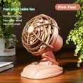 thumbnail image 3 of HIBIBUD Personal Mini Desk Fan Rechargeable Table Fan, 90° Rotate Small Table Fan, Pink Fan, Retro Nostalgic Desktop Mini Charging Small Fan for Home Office Bedroom, 3 of 7